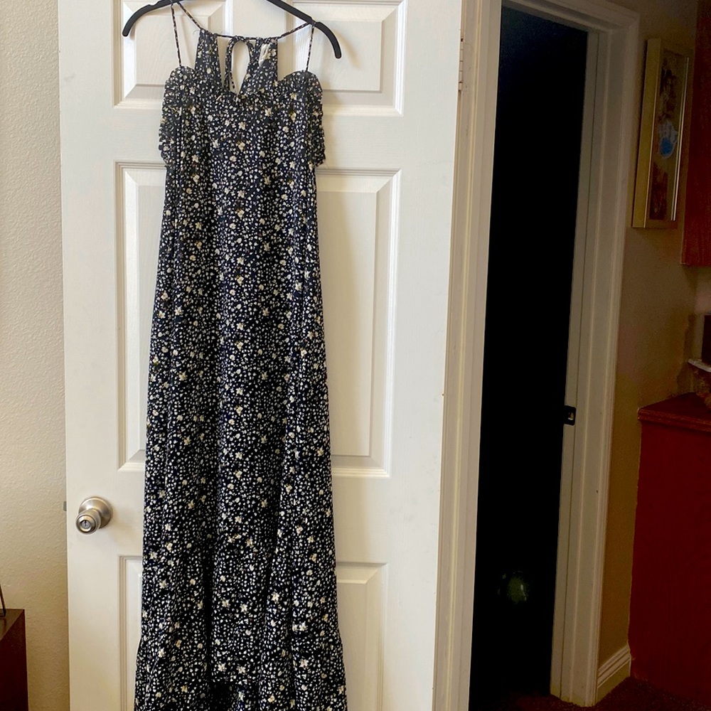 Black floral maxi dress